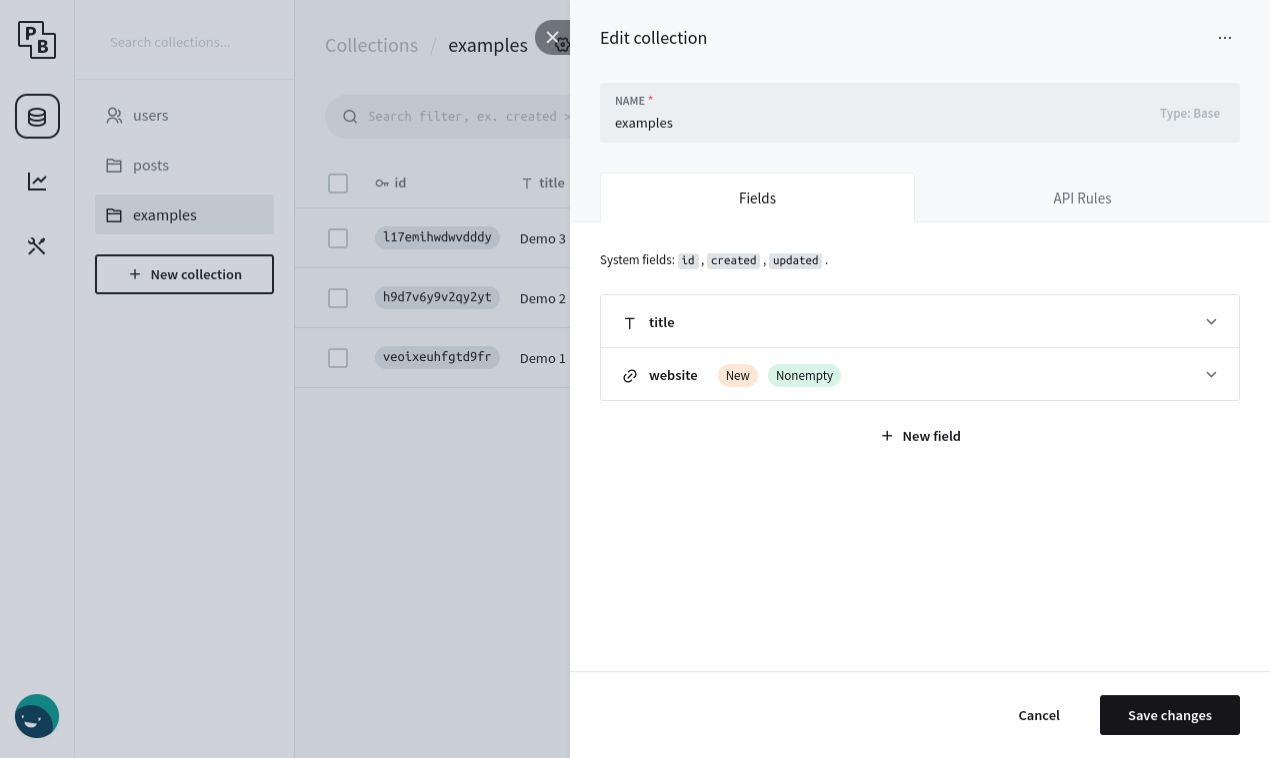 PocketBase Admin UI